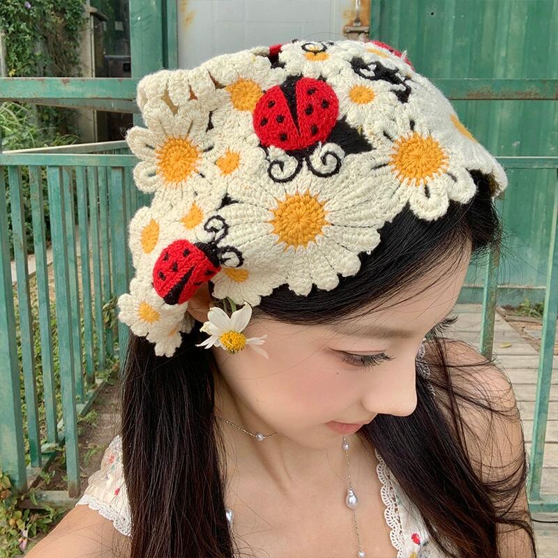 한국어 달콤한 귀여운 수제 크로 셰 뜨개질 중공 삼각형 - Headband Summer Knit 리뷰 및 가격